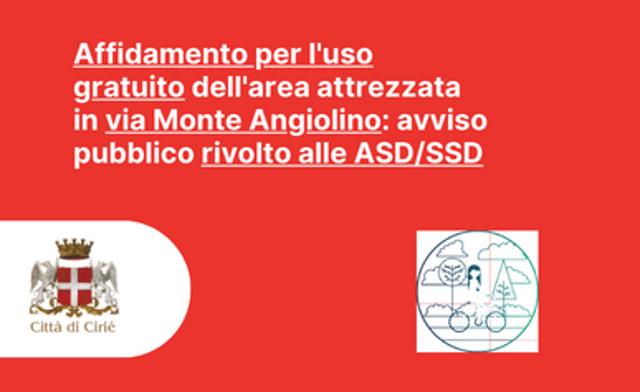 Affidamento per l'uso gratuito dell'area attrezzata a Calisthenics in via Monte Angiolino di prossima realizzazione: avviso pubblico rivolto alle ASD/SSD