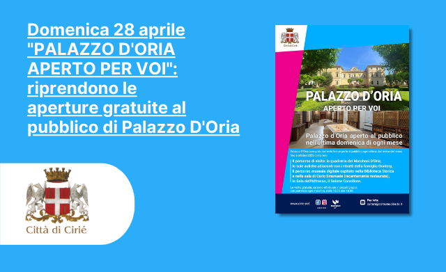 Domenica 28 aprile "PALAZZO D'ORIA APERTO PER VOI": riprendono le aperture gratuite al pubblico di Palazzo D'Oria