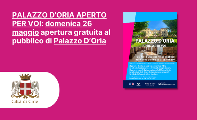 PALAZZO D'ORIA APERTO PER VOI: domenica 26 maggio apertura gratuita a l pubblico di Palazzo D’Oria