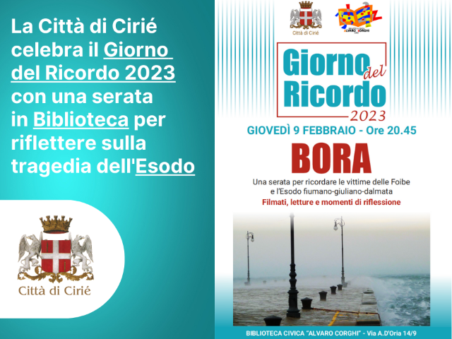 La Città di Cirié celebra il Giorno del Ricordo 2023 