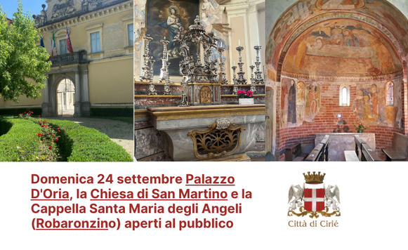 Domenica 24 settembre Palazzo D'Oria, la Chiesa di San Martino e la Cappella Santa Maria degli Angeli (Robaronzino) aperti al pubblico