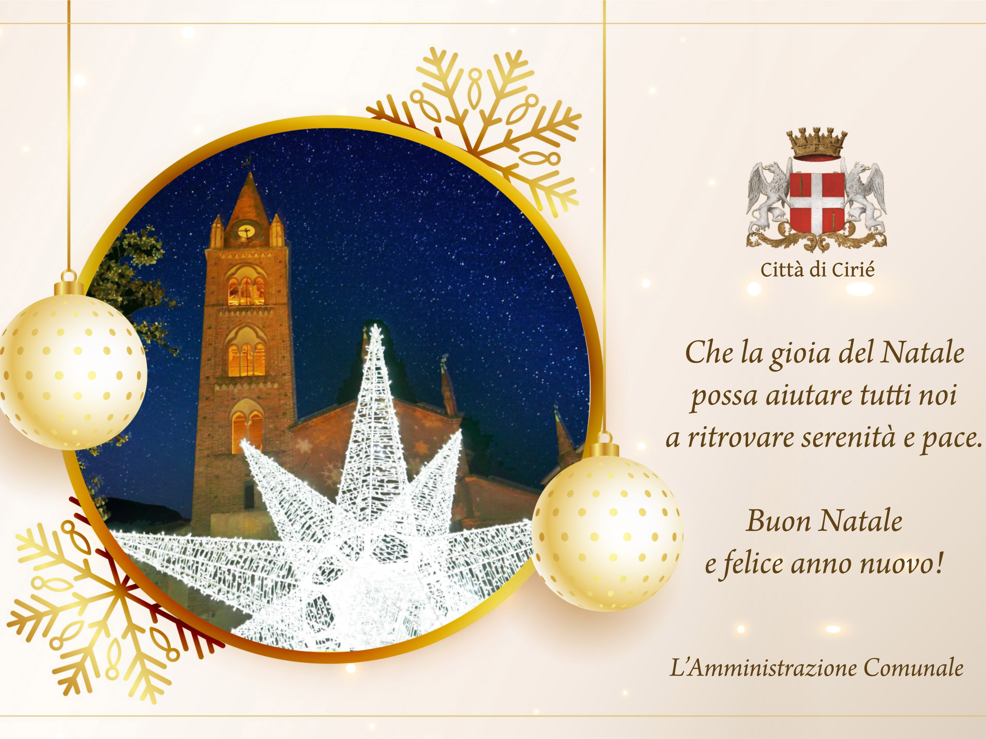 Auguri di Buon Natale e felice anno nuovo dall'Amministrazione Comunale