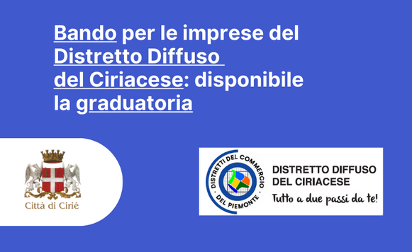 Bando per le imprese del Distretto Diffuso del Ciriacese: disponibile la graduatoria