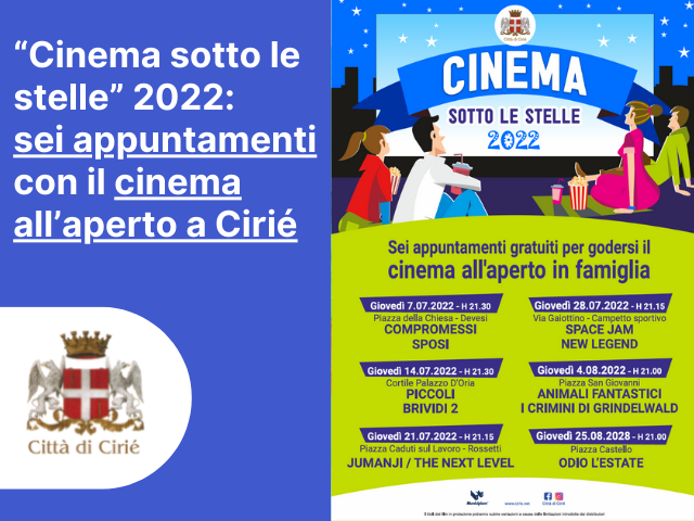 “Cinema sotto le stelle” 2022: sei date per il cinema all’aperto 