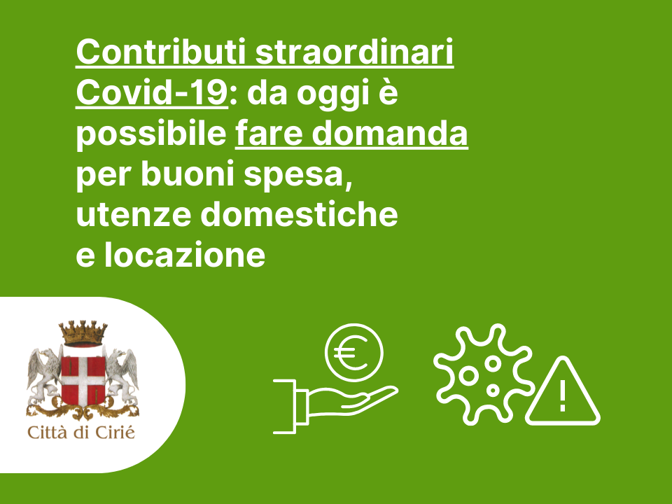 Contributi straordinari Covid-19: da oggi è possibile fare domanda