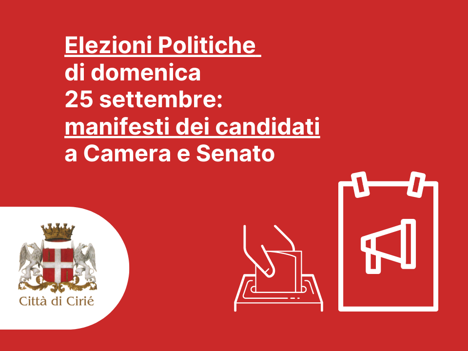 Elezioni Politiche di domenica 25 settembre: manifesti dei candidati 