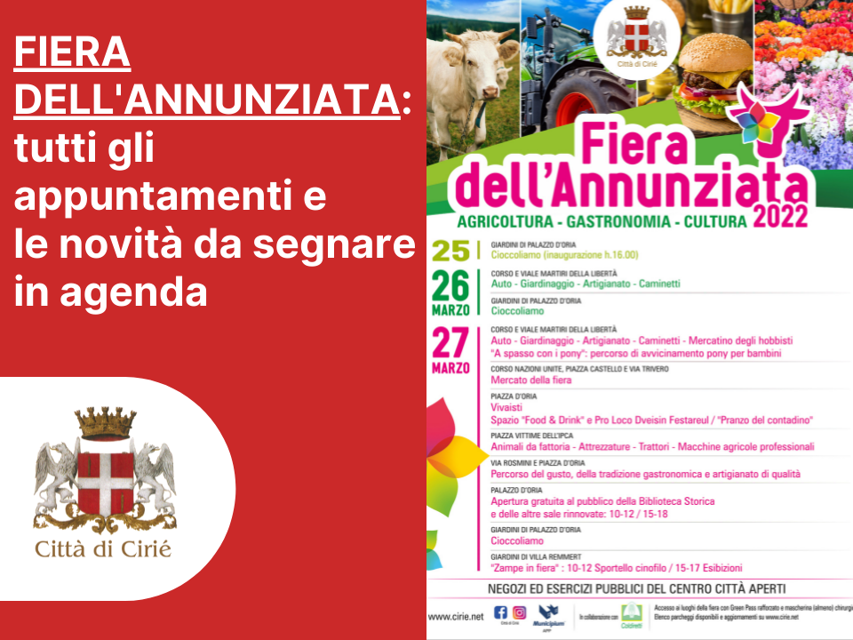 FIERA DELL'ANNUNZIATA 2022: tutti gli appuntamenti e le novità da segnare in agenda