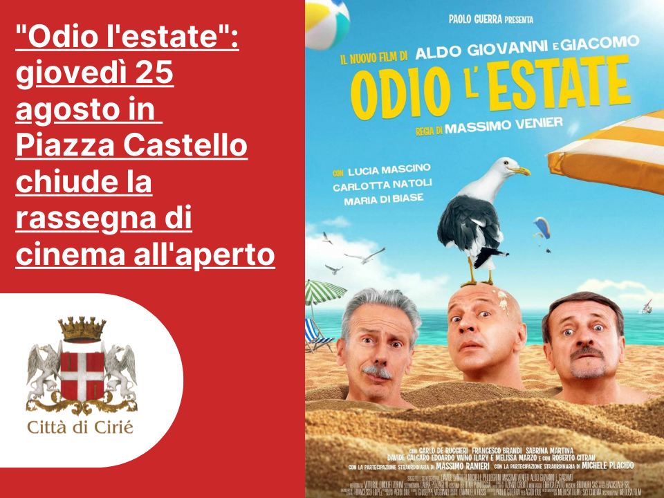 "Odio l'estate": giovedì 25 agosto in Piazza Castello