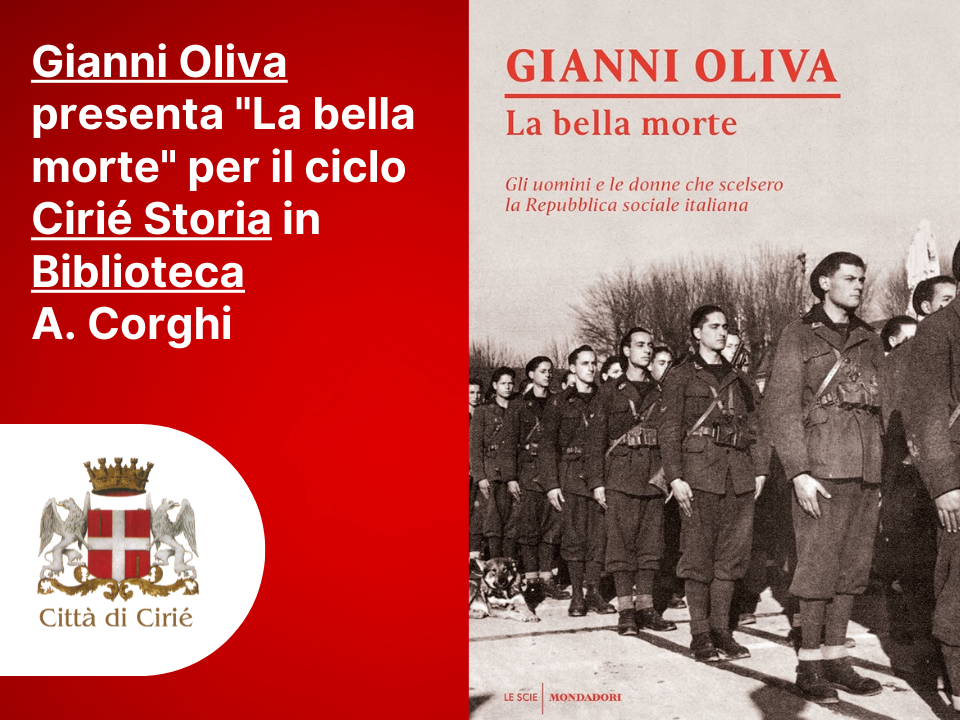 Gianni Oliva presenta in Biblioteca A. Corghi per il ciclo Cirié Storia