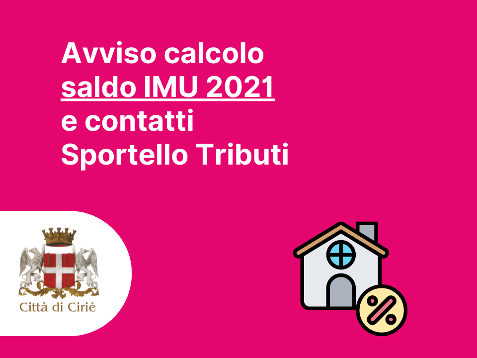 Avviso calcolo saldo IMU 2021 