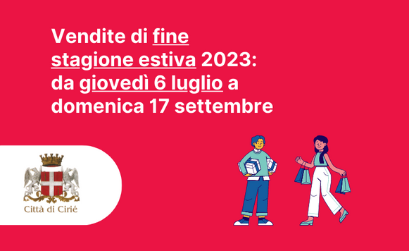 Vendite di fine stagione estiva 2023: da giovedì 6 luglio a domenica 17 settembre