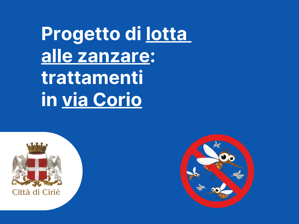 Progetto di lotta alle zanzare: trattamenti in via Corio