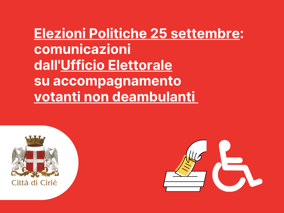 Elezioni Politiche: servizio accompagnamento non deambulanti