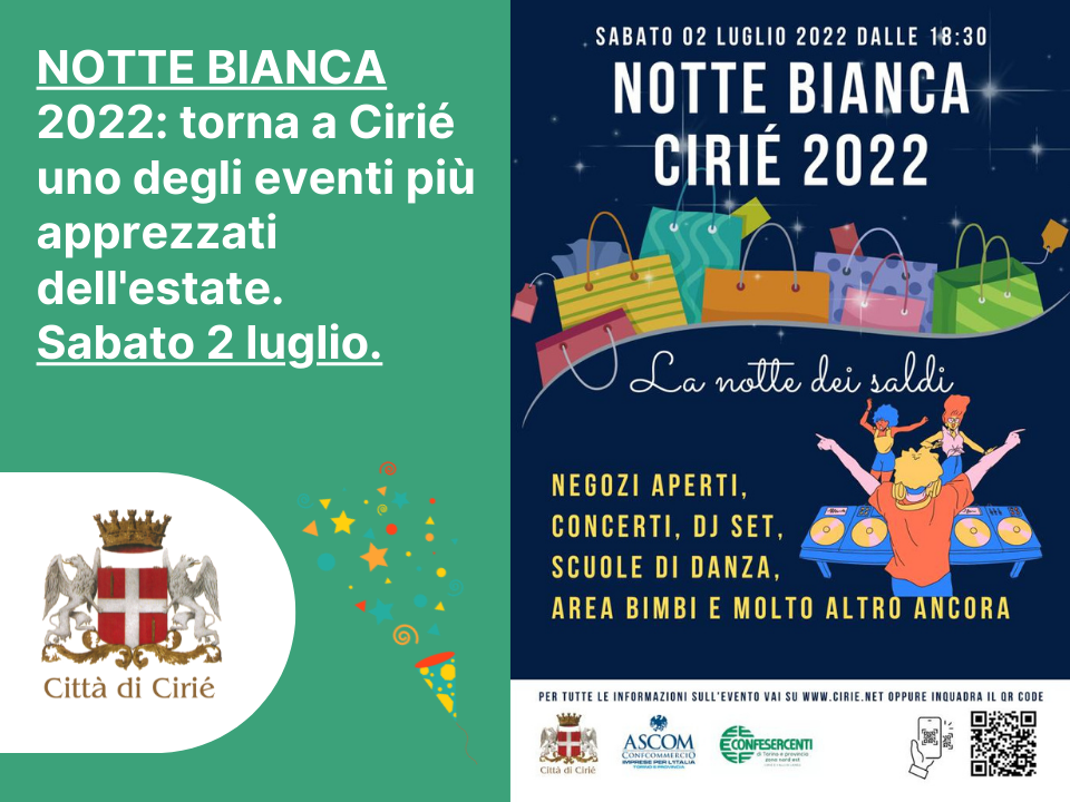 Notte Bianca 2022: il 2 luglio, divertimento e shopping