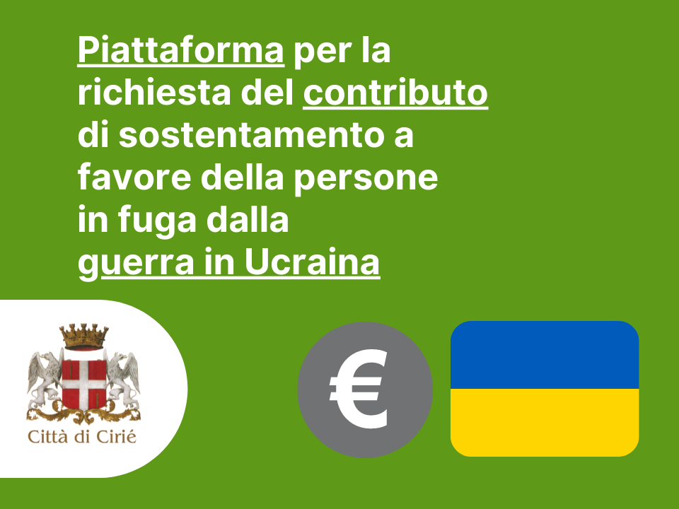 Piattaforma per la richiesta del contributo a favore profughi ucraini