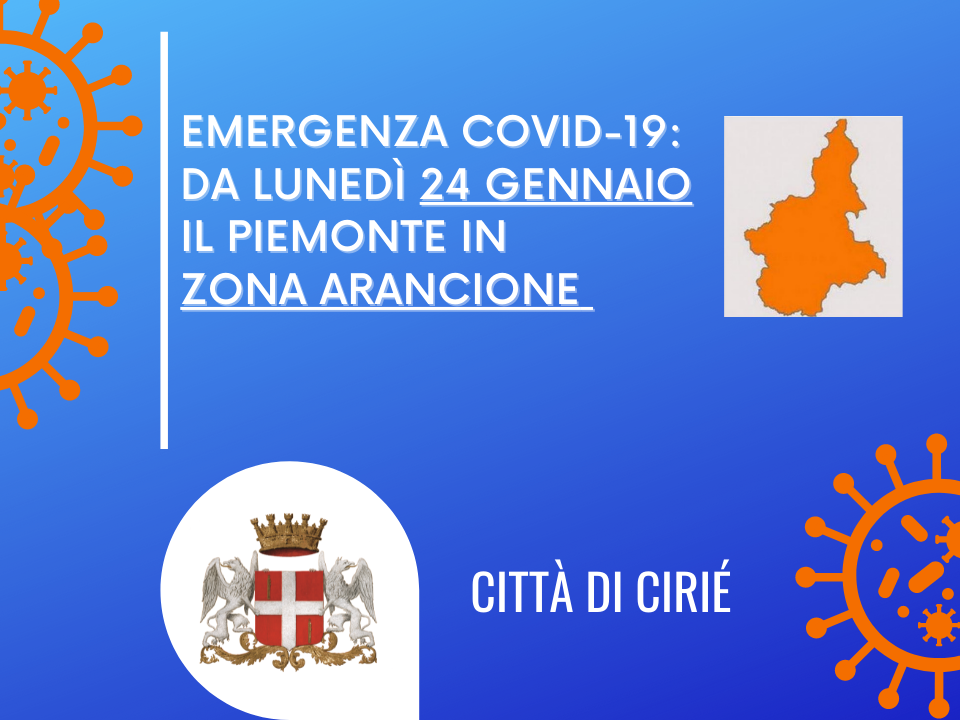 Piemonte in zona arancione dal 24 gennaio: cosa cambia