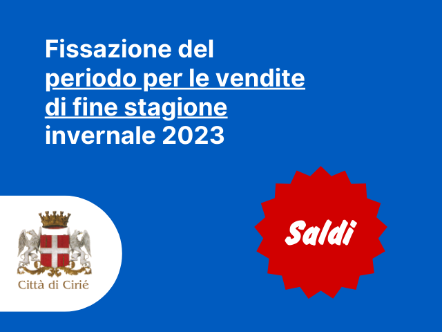 Fissazione del periodo per le vendite di fine stagione invernale 2023