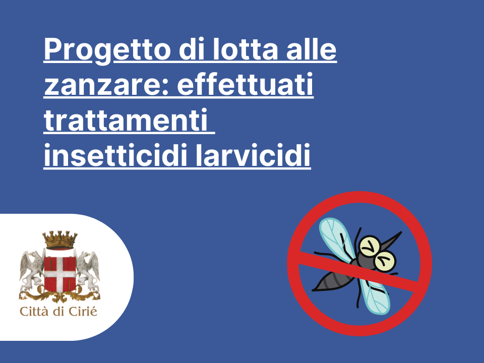 Progetto di lotta alle zanzare: effettuati trattamenti insetticidi 