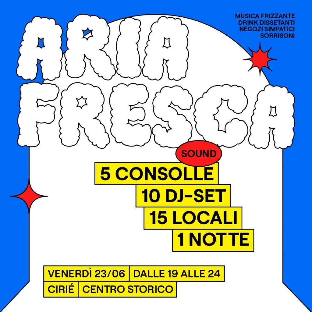 Aria Fresca venerdì 23/06 a Ciriè