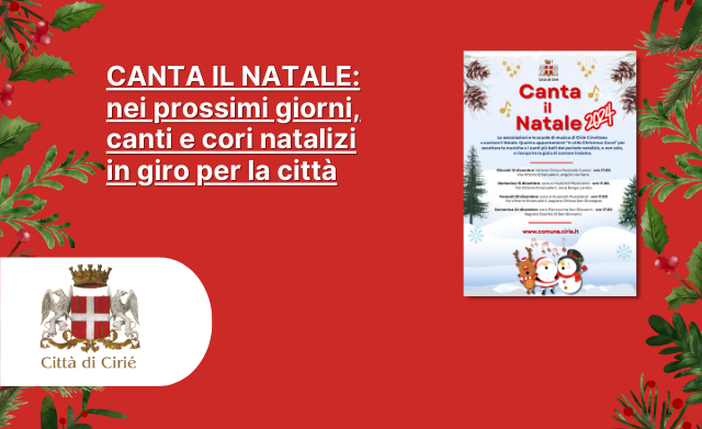 CANTA IL NATALE: nei prossimi giorni, canti e cori natalizi in giro per la città