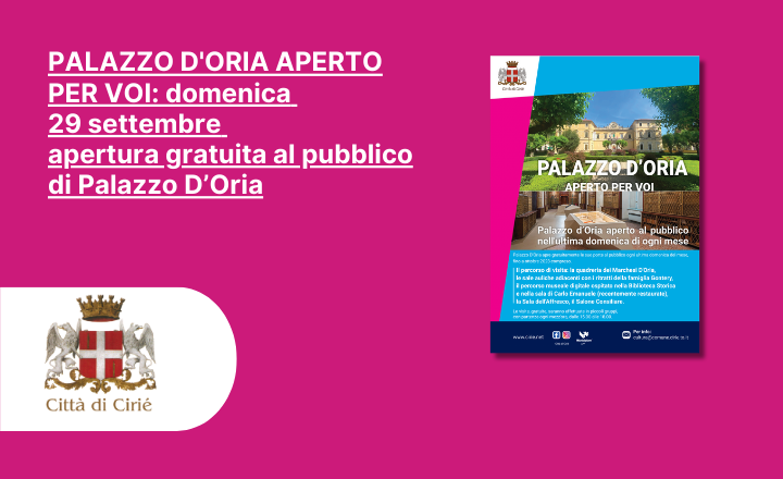 PALAZZO D'ORIA APERTO PER VOI: domenica 29 settembre apertura gratuita al pubblico di Palazzo D’Oria