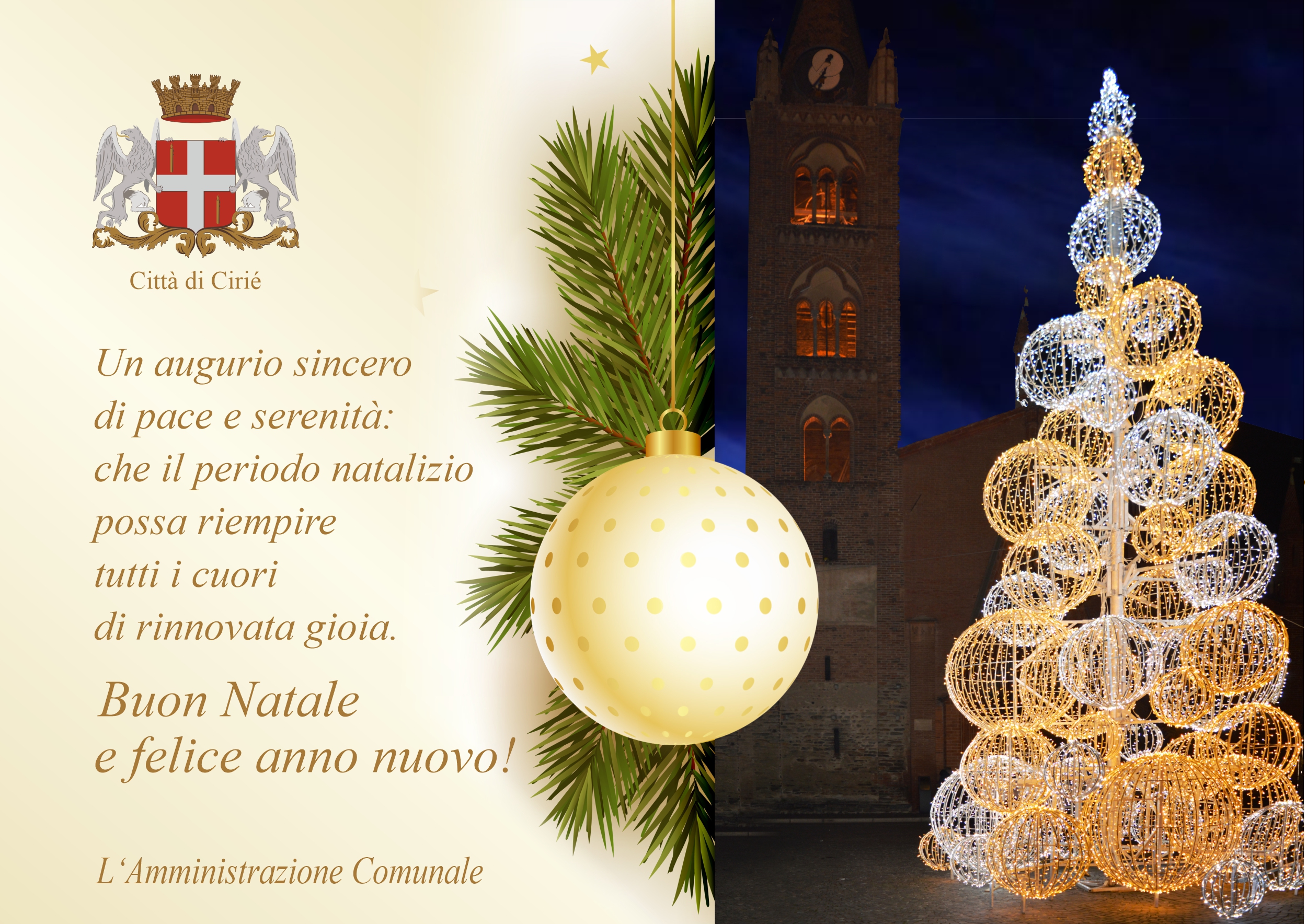 Auguri a tutti per un felice Natale e un sereno anno nuovo