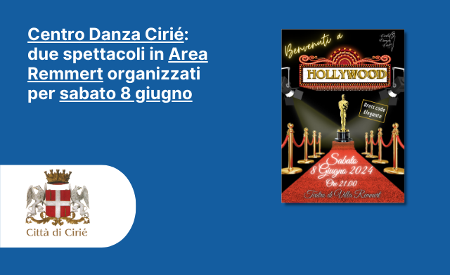 Centro Danza Cirié: due spettacoli in Area Remmert sabato 8 giugno 