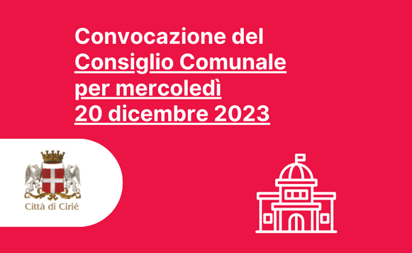  Convocazione del Consiglio Comunale per mercoledì 20 dicembre 