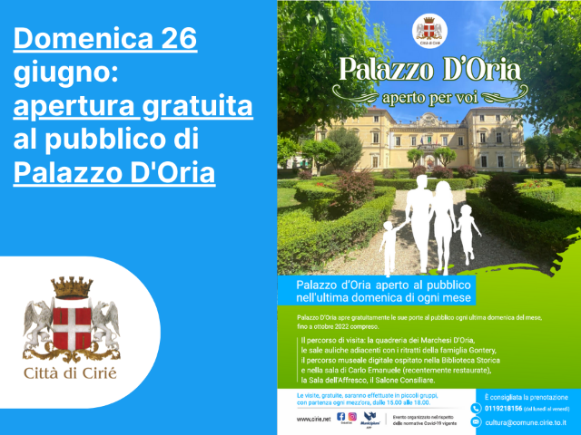 Domenica 26 giugno: apertura gratuita al pubblico di Palazzo D'Oria