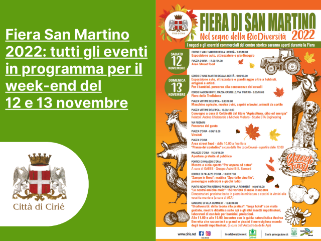 Fiera San Martino 2022: tutti gli eventi in programma per il 12 e 13 novembre