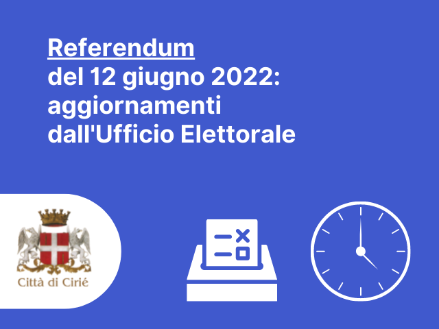 Referendum domenica 12 giugno a Cirié: aggiornamenti