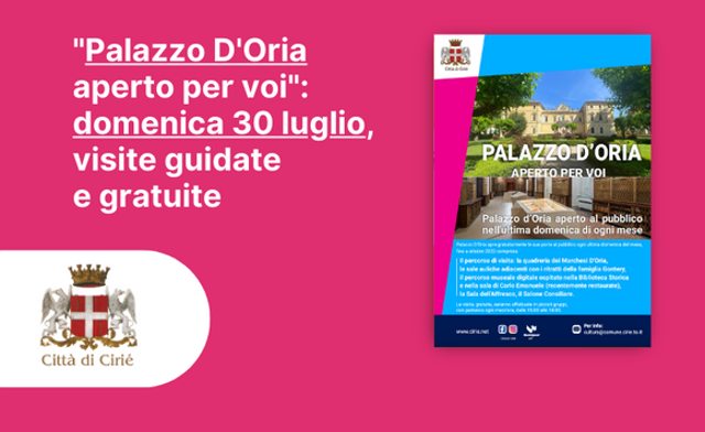 "Palazzo D'Oria aperto per voi": domenica 30 luglio, visite guidate e gratuite 
