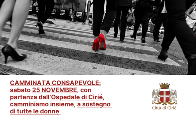 Sabato 25 novembre: la Camminata Consapevole a sostegno della Giornata contro la violenza sulle donne 