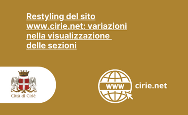 Restyling del sito www.cirie.net: possibili variazioni nella visualizzazione delle sezioni