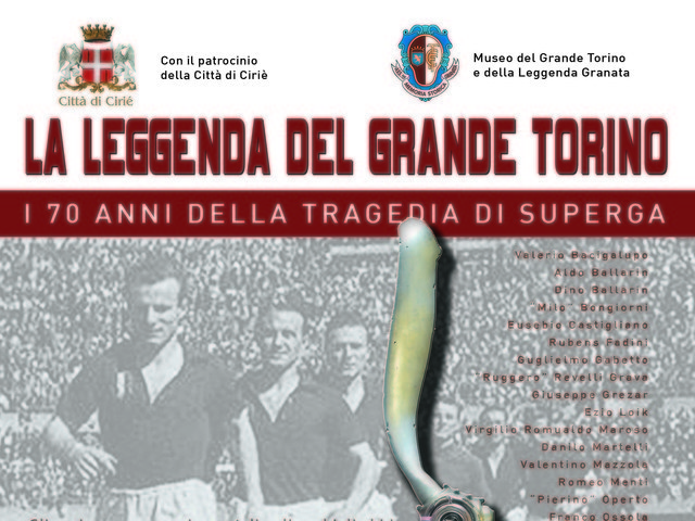 “La Leggenda del Grande Torino”: inaugurazione sabato 14/9 a Palazzo D’Oria