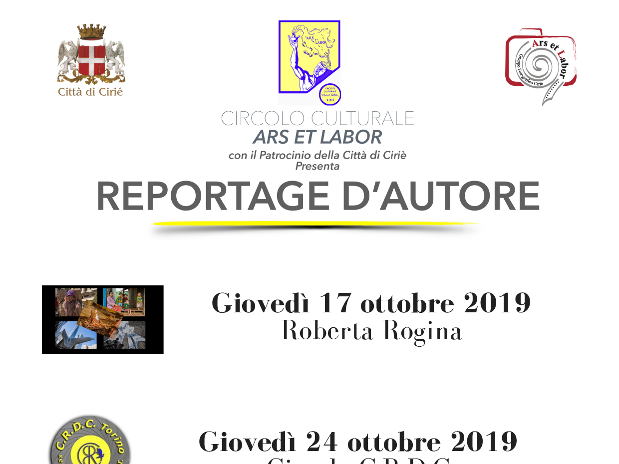 “Reportage d’autore”: tre appuntamenti con la fotografia organizzati da Ars et Labor