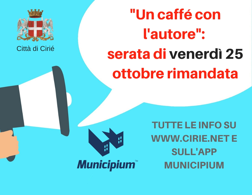 "Un Caffè con l’Autore" in Biblioteca: annullata la serata con Gianni Farinetti