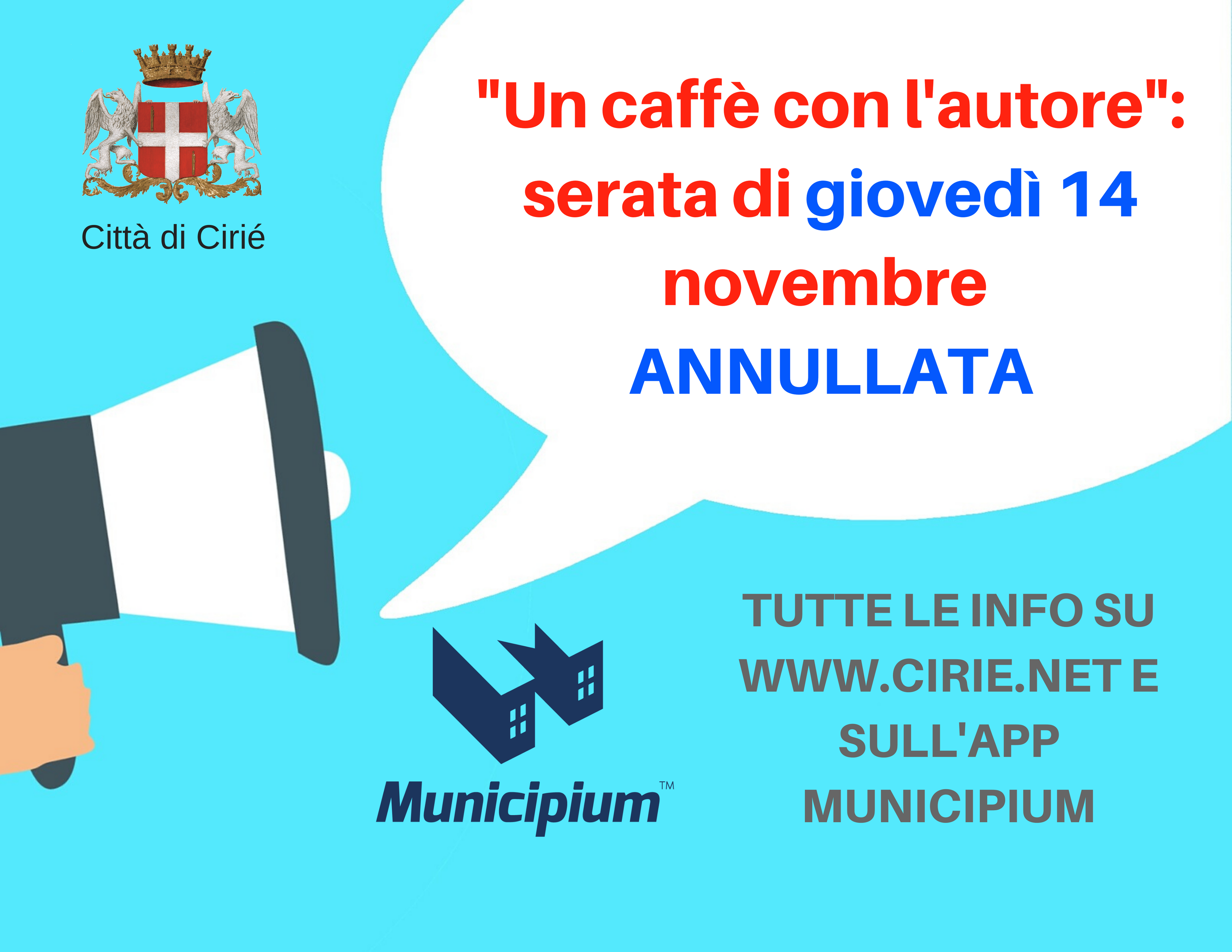 Un caffè con l’autore”: annullata la serata con Carlo De Filippis