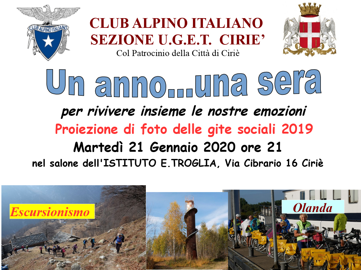 “Un anno… una sera”: il CAI ripercorre in foto l’anno appena passato 
