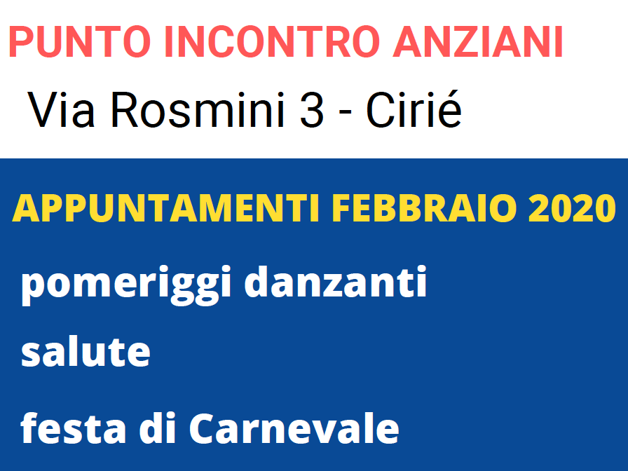 Punto Incontro Anziani: tante le attività per il mese di febbraio