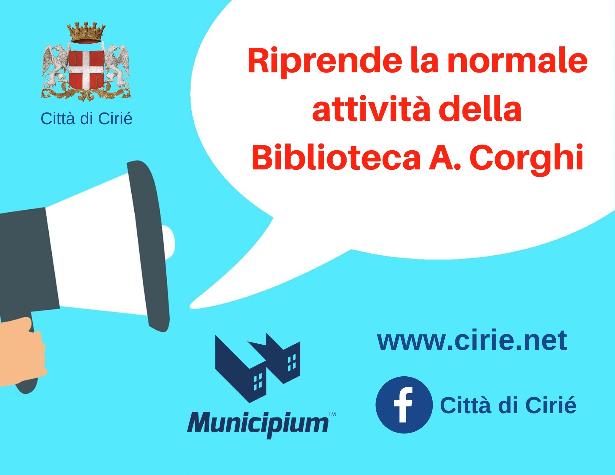 Epidemia da Coronavirus: riprende la normale operatività della Biblioteca A. Corghi
