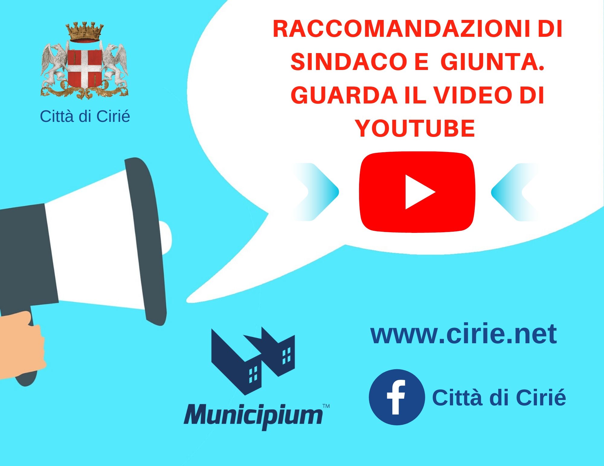 Emergenza coronavirus: il Sindaco e la Giunta ricordano le principali raccomandazioni