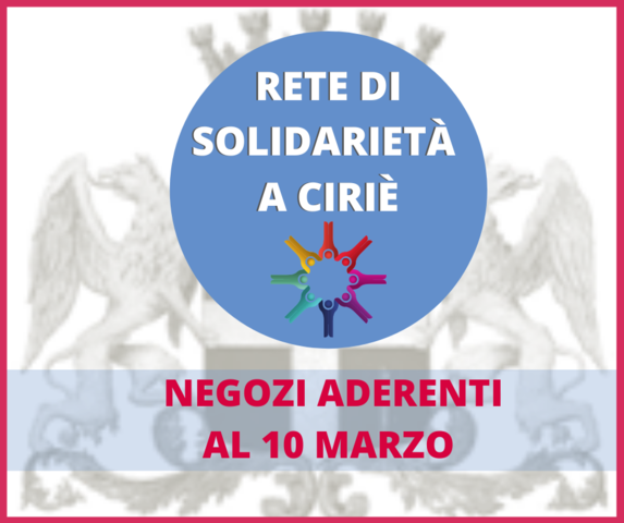 Rete di solidarietà: negozi aderenti al 10 marzo 