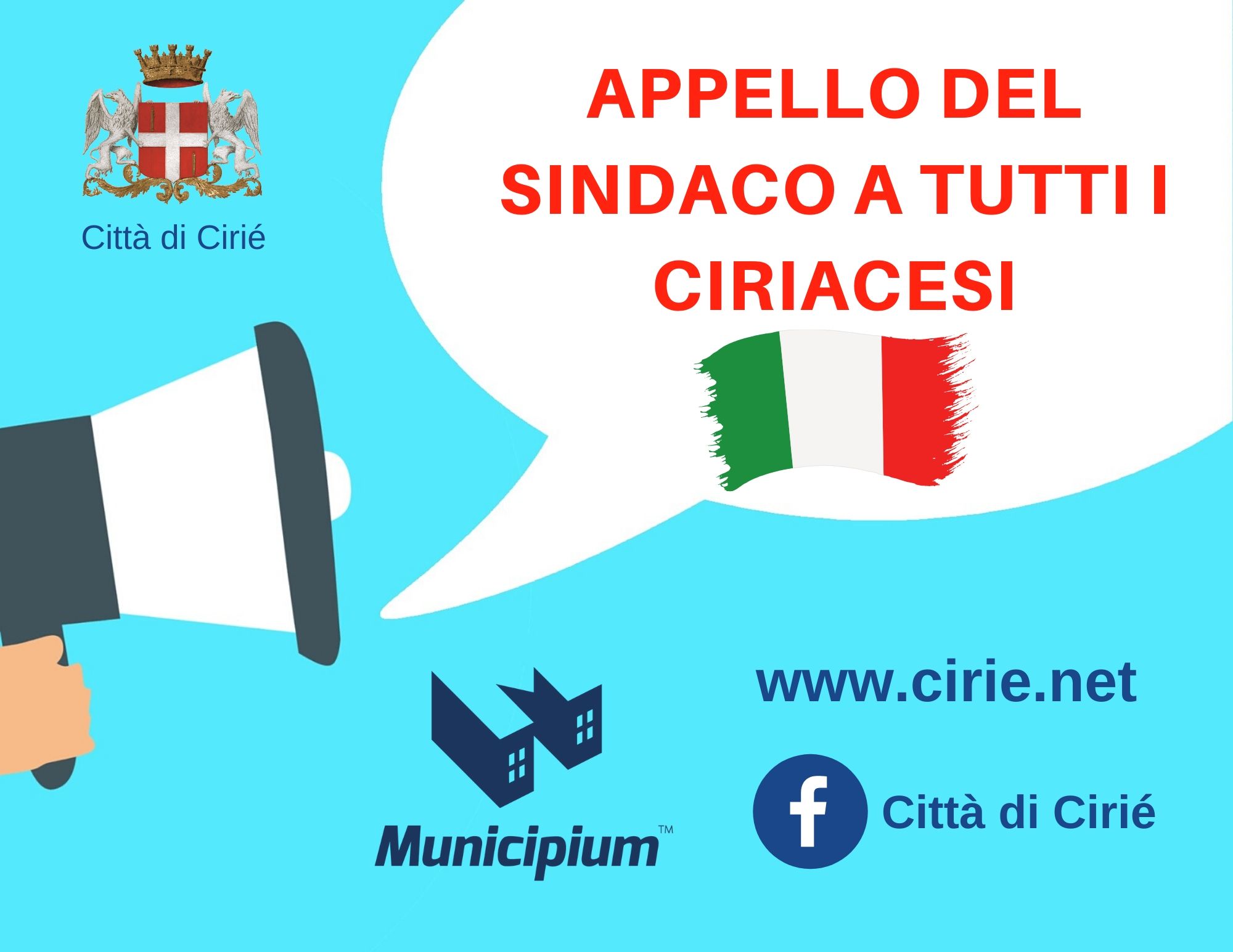 Il Sindaco di Cirié Loredana Devietti lancia un appello a tutta la cittadinanza