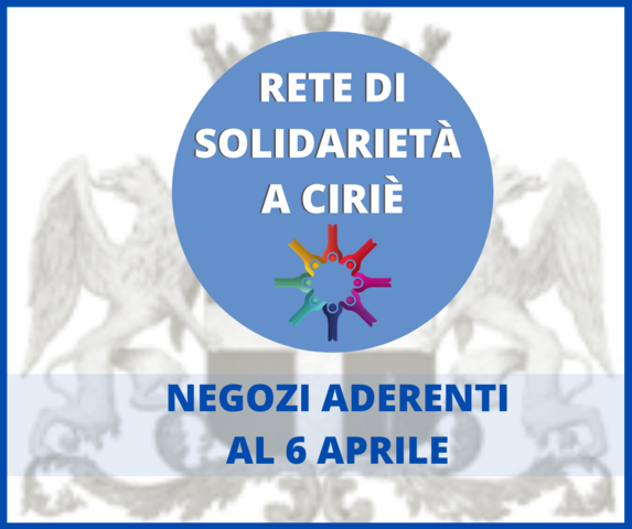 Rete di solidarietà: negozi aderenti al 6 aprile 