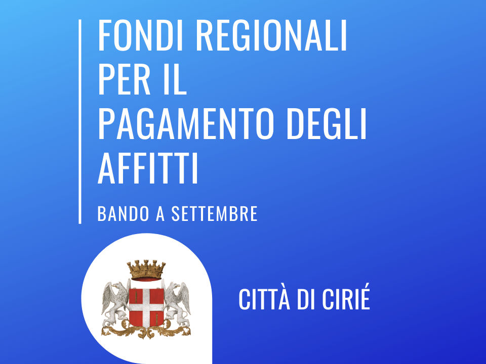 Fondi regionali per il pagamento degli affitti: il bando a settembre