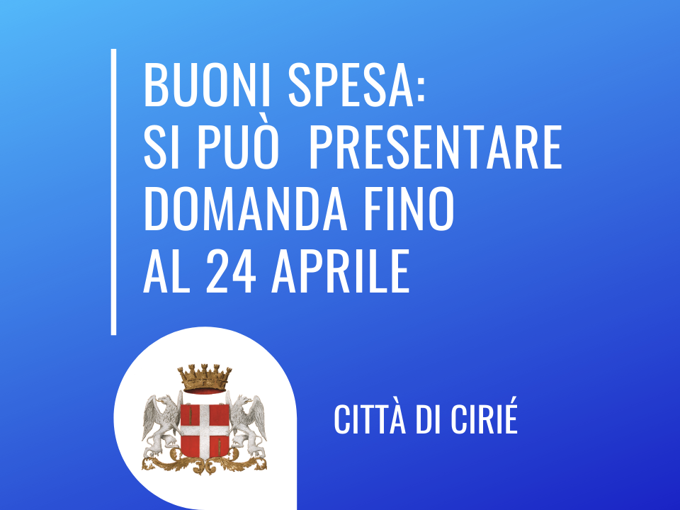 Buoni spesa: si può presentare domanda fino al 24 aprile 2020