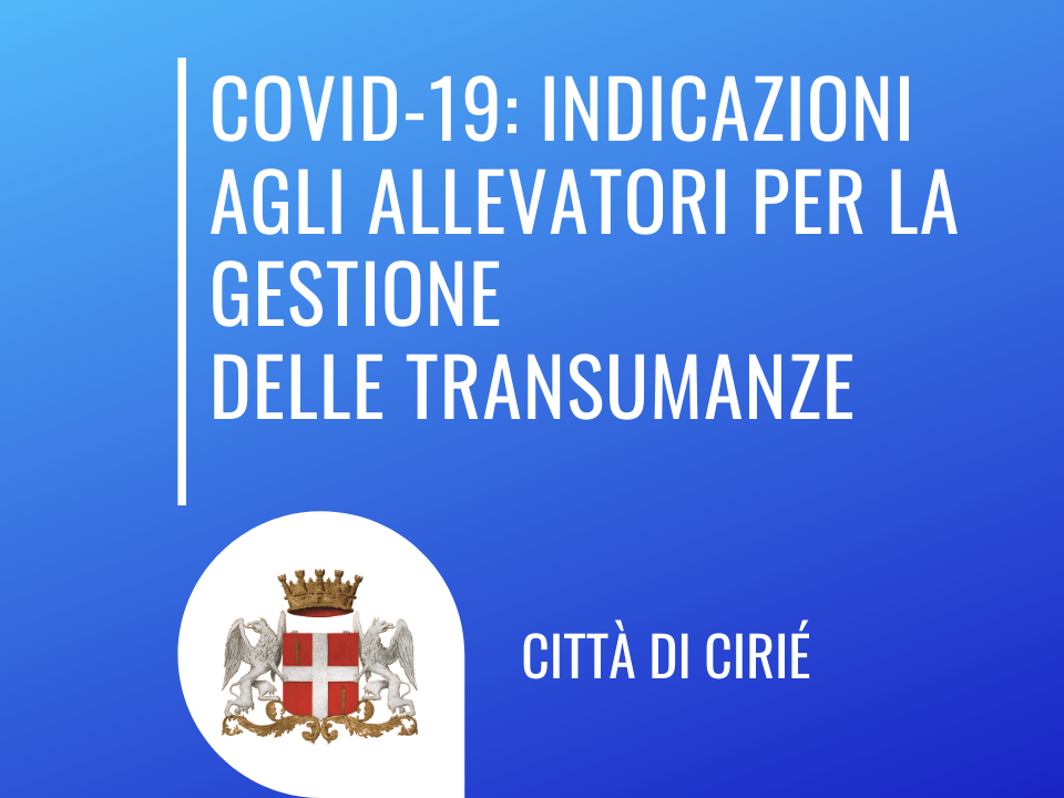 Gestione delle transumanze nel corso dell’epidemia da COVID-19