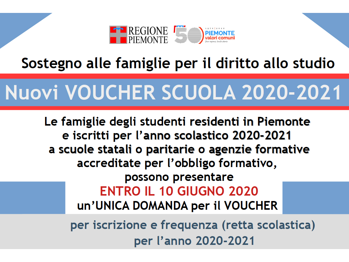 Voucher Scuola 2020-2021: domande entro il 10 giugno 2020