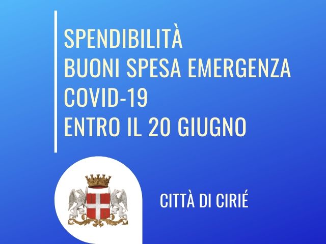 Buoni spesa:  spendibilità entro il 20 giugno